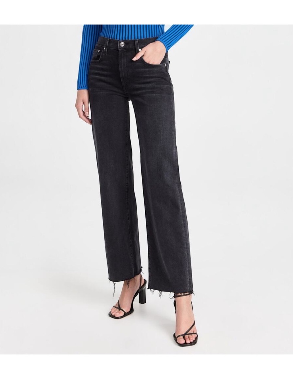 Anthropologie EDWIN Marli High Rise Wide Leg Relaxed Jeans in Fog
Black Wash